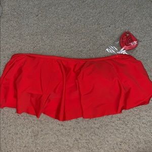 red flowy swimsuit top